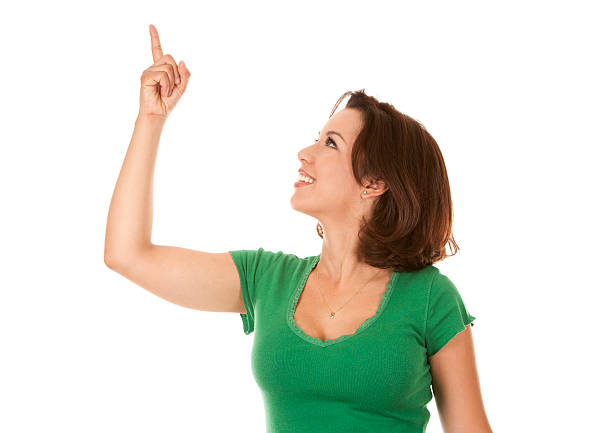 istock pretty brunette in green 177454450