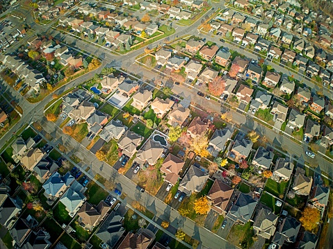 Aerial View of a Suburban Subdivision