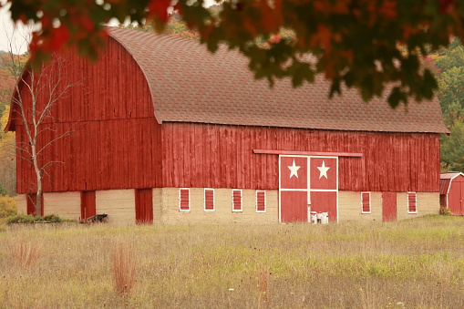 An old red barn in Michigan.