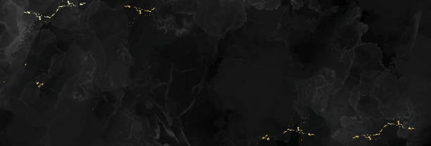 istock Elegant black marble surface vector design background. Golden kintsugi painting 1774560715