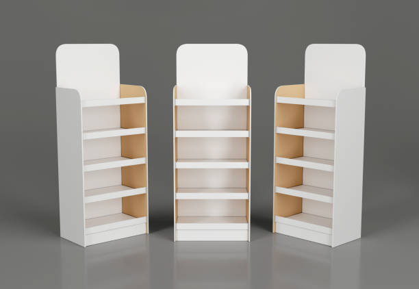 Shelf-racks, display cases in a supermarket
