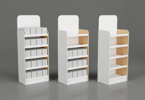 istock Shelf-racks, display cases in a supermarket 1774573589
