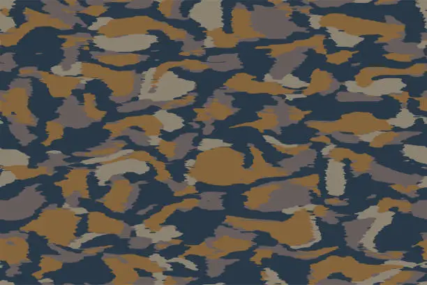 Vector illustration of Seamless camouflage texture pattern fabric print.
