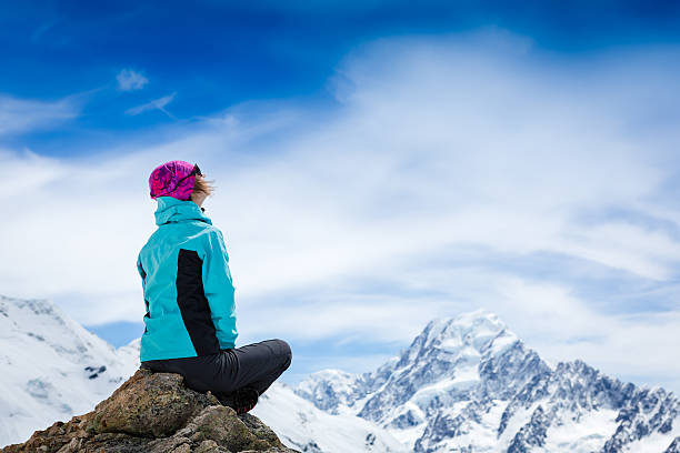 istock girl sitting on cliff and enjoy the view 177458788