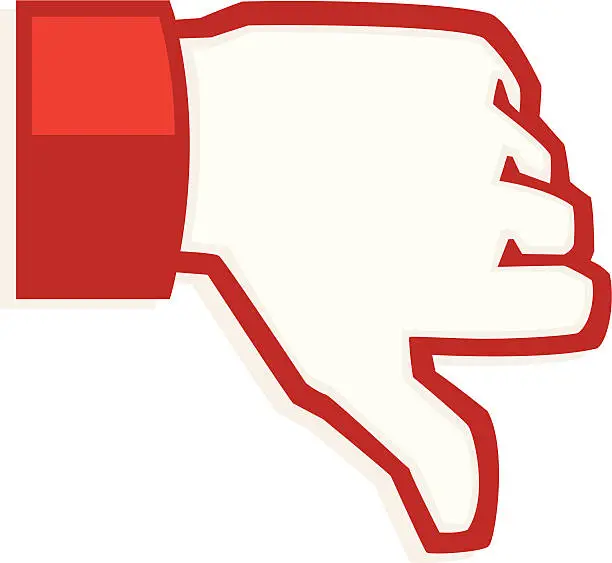 Vector illustration of thumbs down