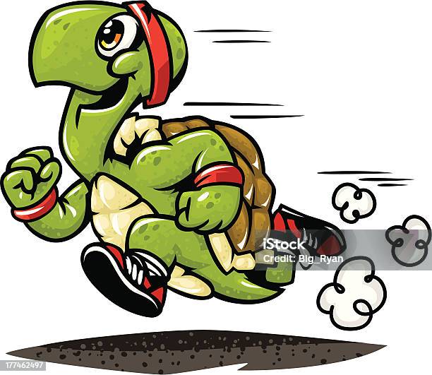 Marathon Turtle Stock Illustration - Download Image Now - Turtle, Sports Race, Cartoon