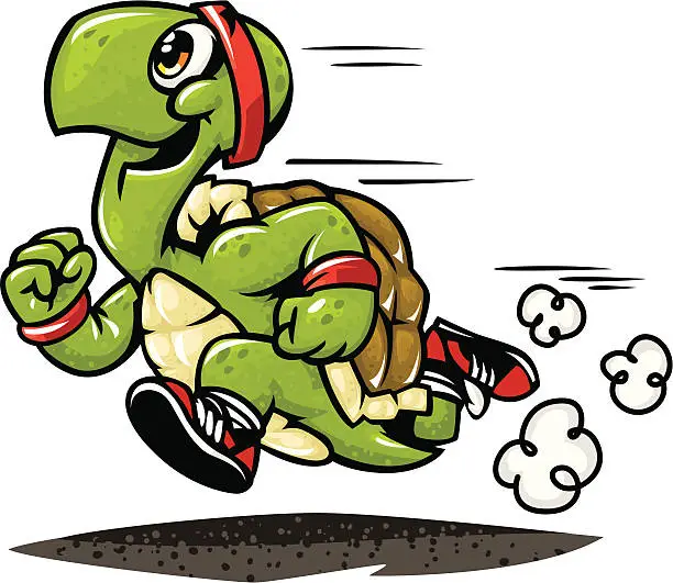 Vector illustration of marathon turtle
