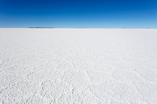 A view of Uyuni salt flat in Bolivia