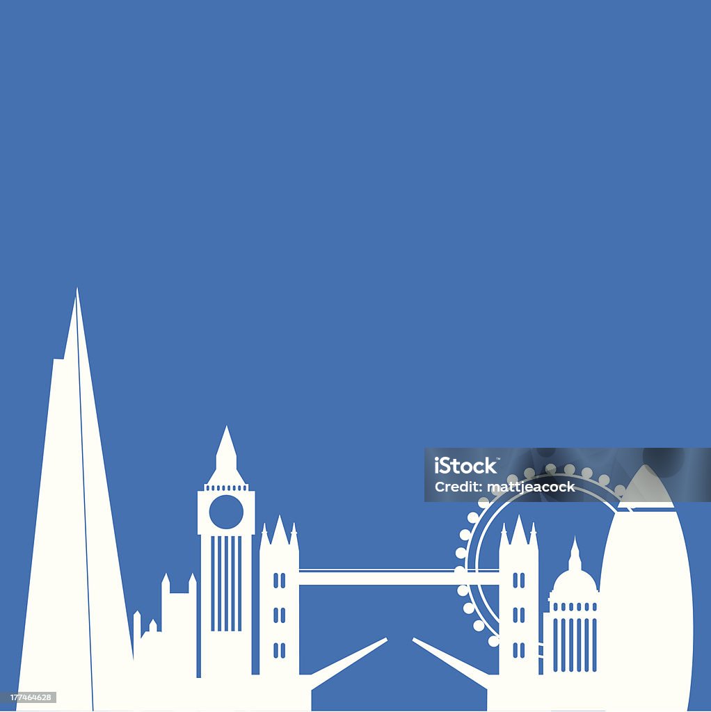 Horizonte de Londres contra Fundo azul - Vetor de Londres - Inglaterra royalty-free