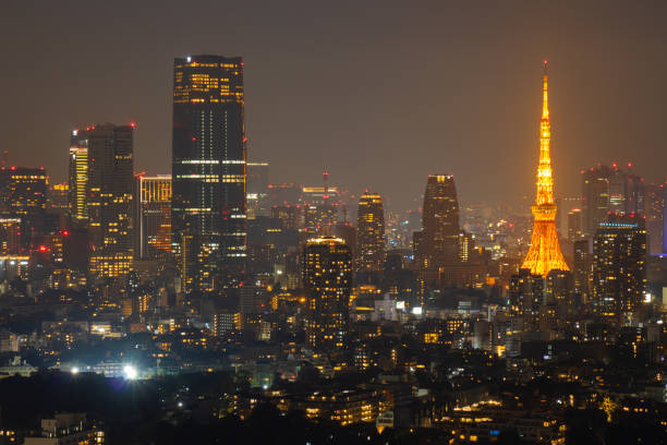 Beautiful night view of cityscape taken at Ebisu,  in Tokyo, Japan