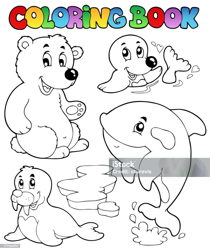 Coloring book wintertime animals 1 Coloring book wintertime animals 1 - vector illustration. Animal stock vector