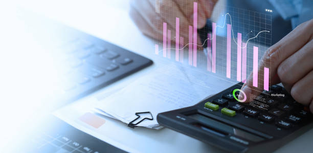 istock Businessman using calculator with marketing  data growth graph and progress of business and analyzing financial and investment information, business planning and strategy. 1774680355