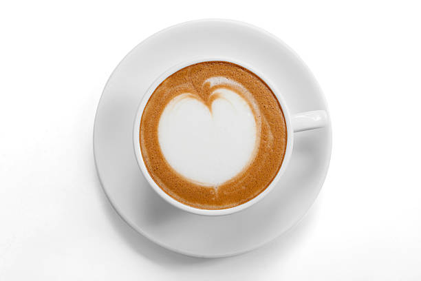 istock Top view of a coffee mug with latte art 177468045