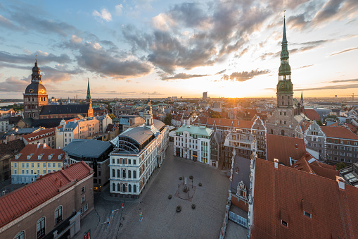 Old Town Riga panorama in early morning