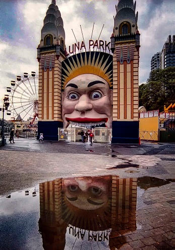 Sydney, Australia-November 9, 2015: Luna Park, a historic amusement park, sits on the north side of Sydney Harbour. Venue attracts tourists to the waterfront area of North Sydney. Image was photographed on the afternoon of November 9, 2015.