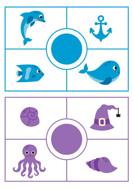 istock Learning colors worksheet for kids. Blue and purple color flashcard. 1774723545