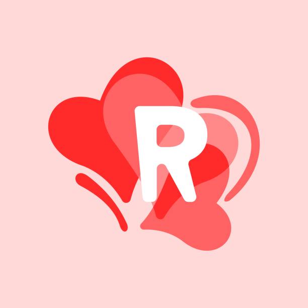 буква r значок логотипа сердце дизайн шаблон элементы шаблона - letter r alphabet alphabetical order backgrounds stock illustrations