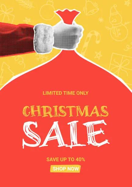 Vector illustration of Holiday poster for Christmas sale