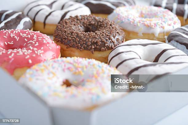 Sweet Donuts Stock Photo - Download Image Now - Baked Pastry Item, Box - Container, Brown