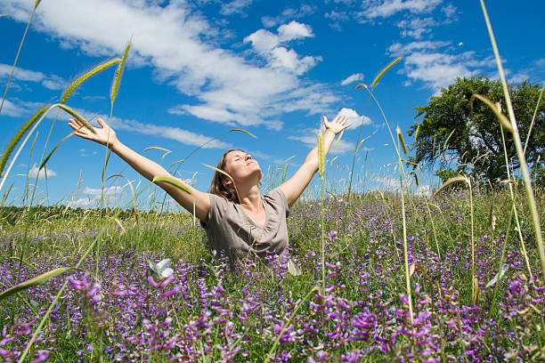 Spring joy stock photo