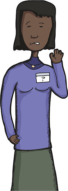 Insecure Woman Waving Worried Indian woman waving hand over isolated background. Download includes high resolution JPG with layered EPS. biting lip stock illustrations