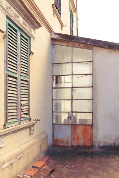 istock Building abanodoned, glass door broken 1774857922