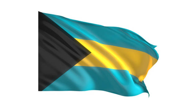 istock Bahamas national flag on white background. 1774859567