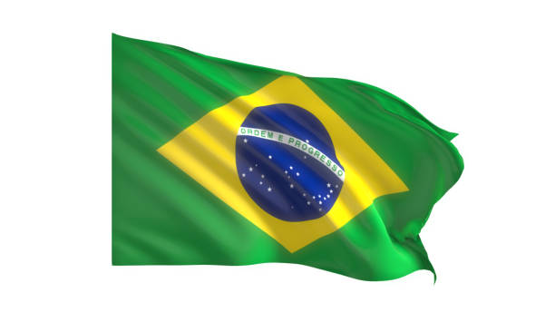 istock Brazil national flag on white background. 1774860651