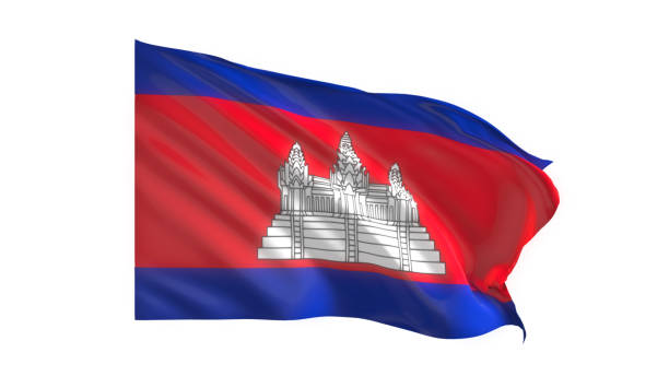 istock Cambodia national flag on white background. 1774860682