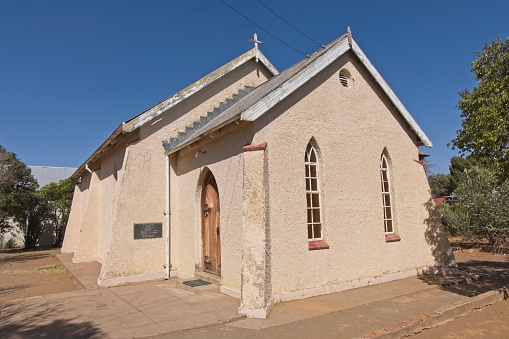 Bethulie, South Africa - September 12, 2019: St Peter's Church in the small town of Bethulie in the Free State Province, South Africa