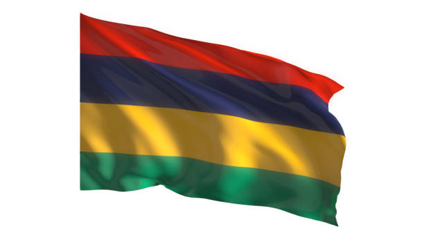 istock Mauritius national flag on white background. 1774874724