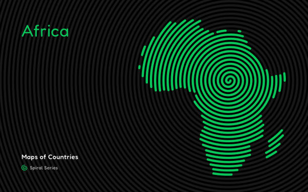 afrika kreatív körtérképe. - kelet afrika témájú stock illusztrációk