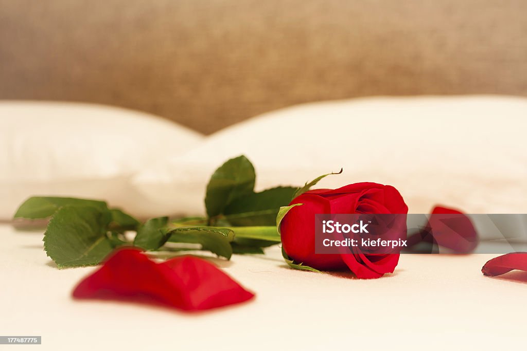 ロマンチックなベッドルームのセッティング - ベッドのロイヤリティフリーストックフォト