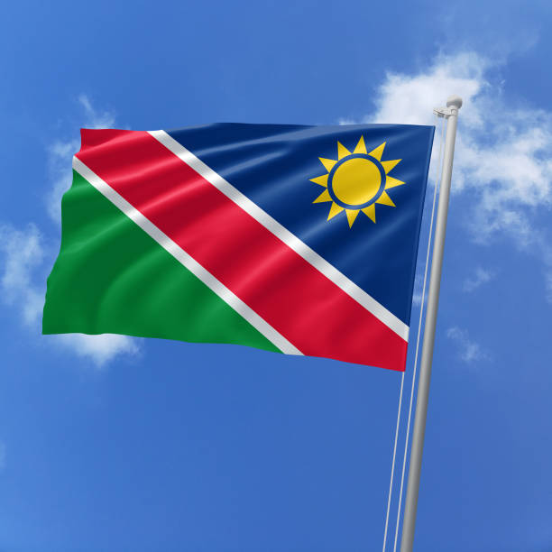 istock Namibia flag fluttering in the wind on sky. 1774881854