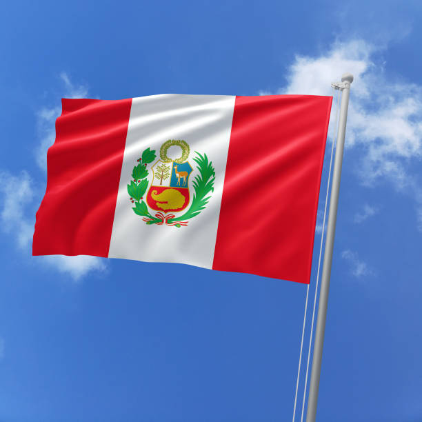 istock Peru flag fluttering in the wind on sky. 1774883483