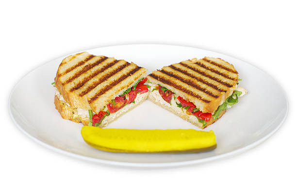 istock Grilled Turkey Panini with Dill Pickle Spear 177491087