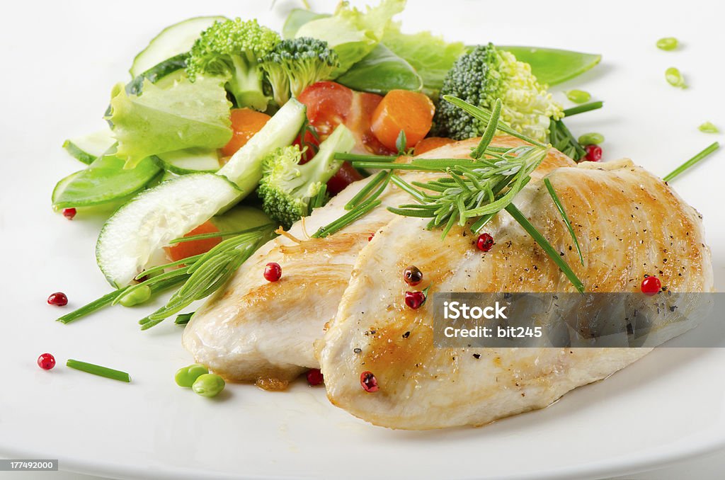 chicken fillet with vegetables Healthy food - chicken fillet with vegetables Appetizer Stock Photo