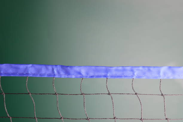 istock Badminton net stand up in a green background 1774923393