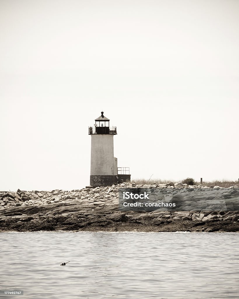 Lighthouse Straitsmouth Island Lighthouse was built in 1835 to mark the entrance to nearby Rockport Harbor. Architecture Stock Photo