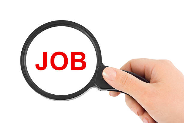 istock Magnifying glass in hand and word Job 177492948