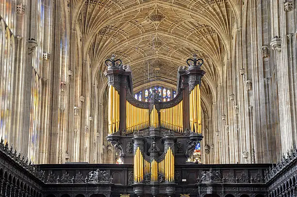 Photo of Church organ in King's College Chapel, Cambridge