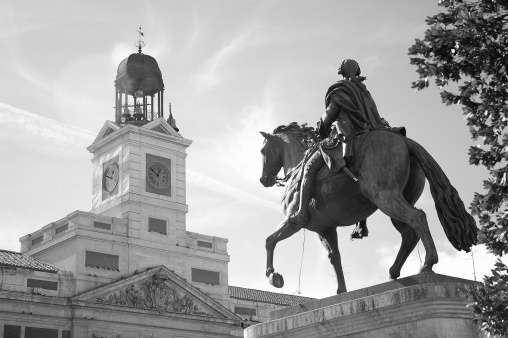 Statue of King Johann on Theaterplatz in front of Semperoper Dresden, Germany.