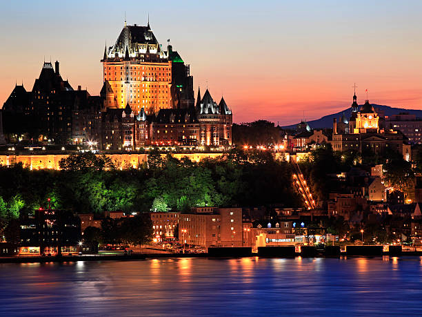 istock Quebec City skyline at dusk, Canada 177493620