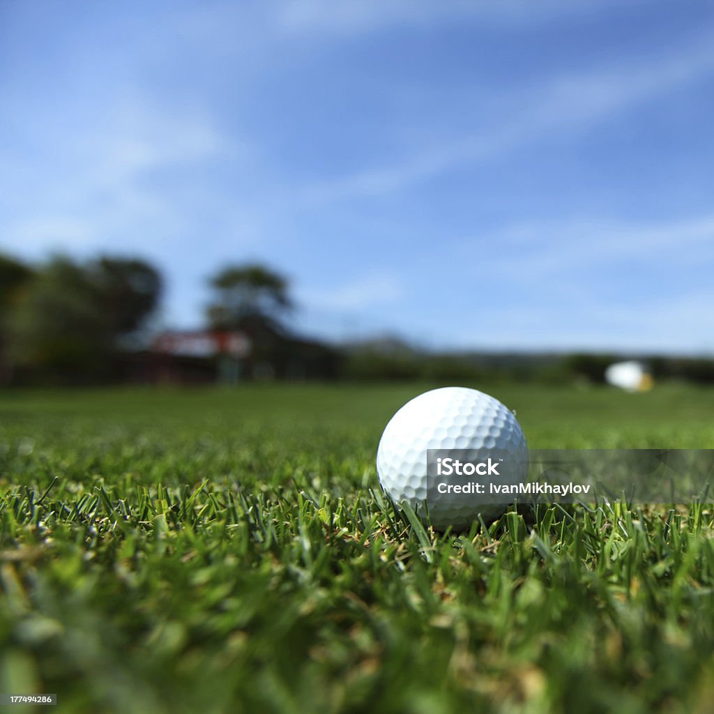 Pelota de golf en el campo - Foto de stock de Aire libre libre de derechos