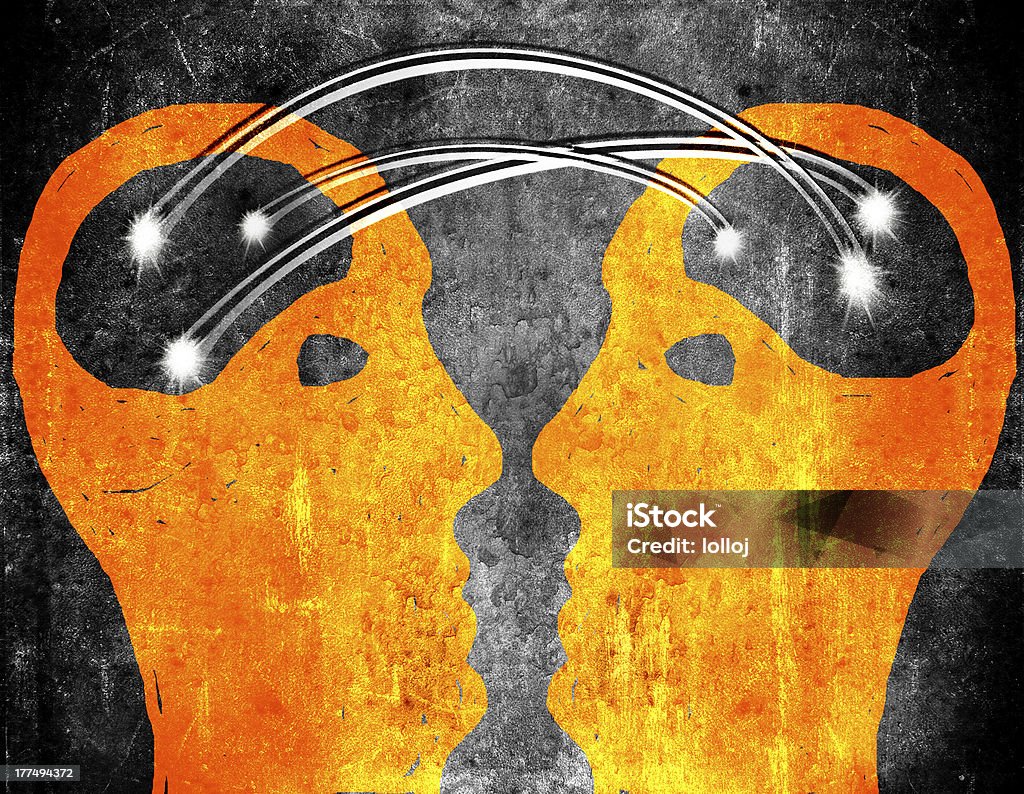 brain storming concept illustration Telepathy Stock Photo
