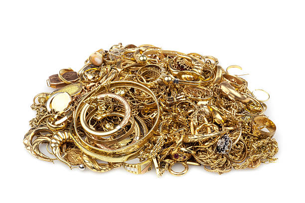 haufen schrott-gold - scrap gold stock-fotos und bilder