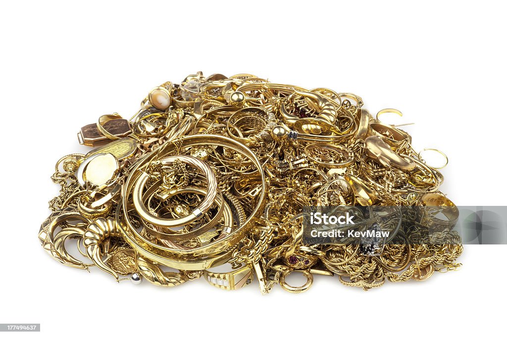 Pila di scarto oro - Foto stock royalty-free di Oro - Metallo