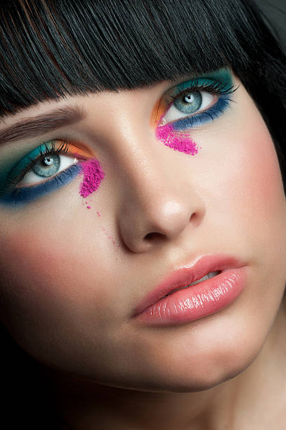 istock Woman with colorful stylish make-up 177494700