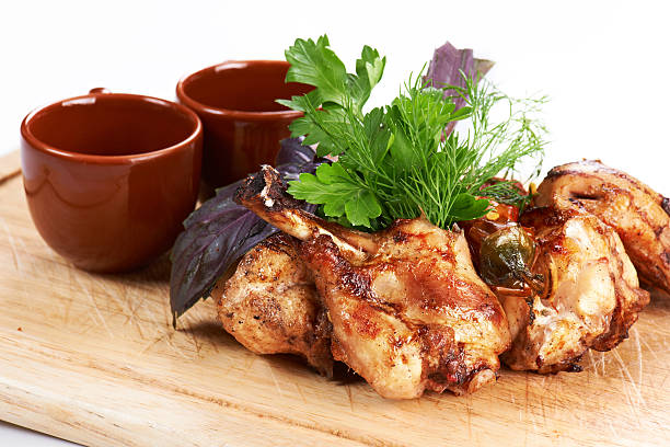 Fried chicken legs stock photo