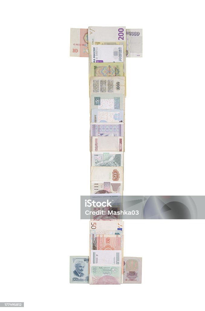 Buchstabe I von Geld - Lizenzfrei Alphabet Stock-Foto